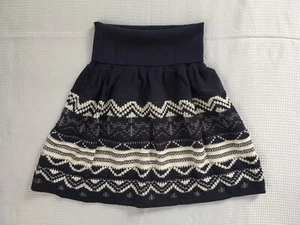 Mossimo Girls’ Multocolor Nordic Geometric Knit Skater Skirt W/Foldover Waist: S - Picture 1 of 4