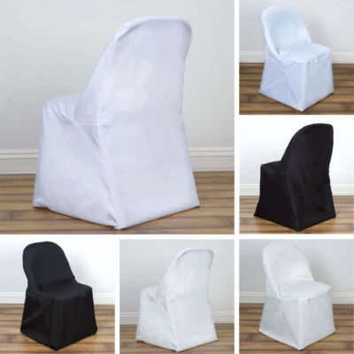 75 POLYESTER FOLDING CHAIR COVERS Wedding Party Banquet Reception Decorations - Image 1 of 4