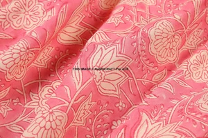 5/10 Yard Indian Floral Print Hand Block Print Cotton Fabric Dressmaking Sewing - Picture 1 of 3