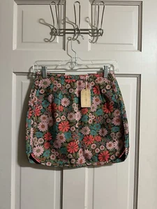 NWT Natural Life Rachel Mini Skirt - Coral Turquoise Floral XS - Picture 1 of 7