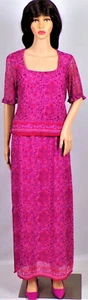 MY MICHELLE size L Jrs. pink/orange/purple 2-piece set top/skirt 100% polyester - Picture 1 of 11