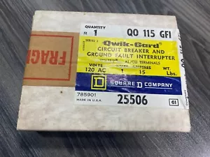 Disyuntor GFCI de 1 polo cuadrado sellado D Qwik-Gard QO115GFI 15A 120VAC 25506 - Imagen 1 de 6