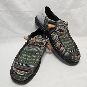 NEW Hey Dude Wally Funk Baja Casual Comfort Shoes Multicolor Green Mens Size 13 - Picture 1 of 10