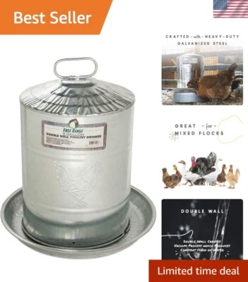 Bebederos para aves de corral Manna Pro de 5 galones de doble pared - Suministro de agua limpia y fresca Foto 1 de 4