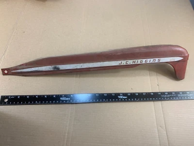 Antiguo protector de cadena de bicicleta JC Higgins de colección pintura original neumático globo Foto 1 de 4