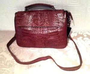GENUINE CROCODILE LEATHER 100% BRIEFCASE LAPTOP BUSINESS BAG NEW - Picture 1 of 13