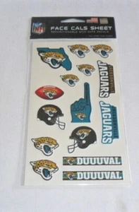 JACKSONVILLE JAGUARS 15 TEMPORARY TATTOOS FACE CALS PEEL AND STICK - Picture 1 of 1