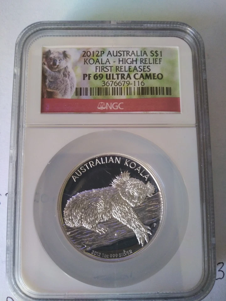 Australian Koala 1 Dollar 2012 P Koala - High first relief PF-69 Ultra cameo - Image 1 of 4