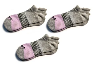 3-Pack Bombas Tri-Block Ankle Socks - Grey Lavender - Women's Medium - Picture 1 of 1