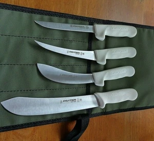 DEXTER RUSSELL SANISAFE 5 PCE PREMIUM BUTCHER KNIFE PACKAGE .AUSSIE CANVAS WRAP - Picture 1 of 8