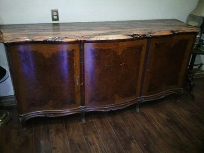 Turn Of The Century French Country, Provincial Buffet W/Marble top  - Image 1 of 4