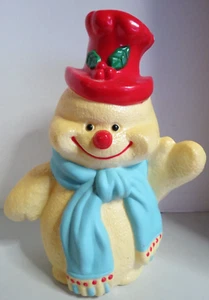 Plastic Blow Mold Snowman Sidewalk Light Cover Approximately 10" tall #1 - Picture 1 of 17