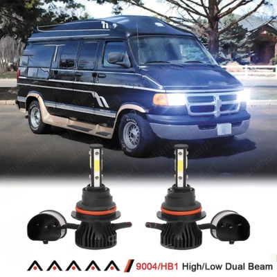 2x 9004 HB1 LED Headlight Bulbs White For Dodge Ram 1500 2500 3500 VAN 1999-2003 - Image 1 of 4