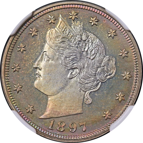 1897 Liberty V Nickel Proof NGC PF66 Superb Eye Appeal Strong Strike Cover