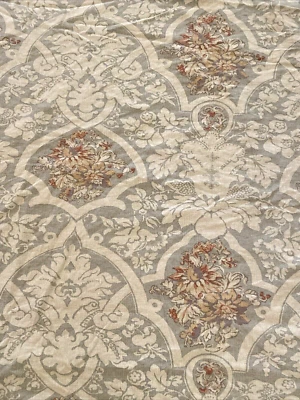 Funda Nórdica POTTERY BARN Camilla KING Floral Medallón Lino Algodón Beige Gris Foto 1 de 4