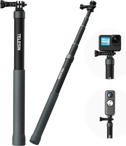TELESIN GP-MNP-002 1,2 m fibra di carbonio selfie stick supporto fotocamera portatile staffa - Foto 1 di 12