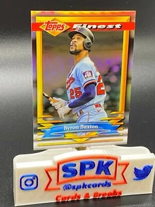 2021 Topps Finest Flashbacks BYRON BUXTON REFRACTOR TWINS #122 - Picture 1 of 1