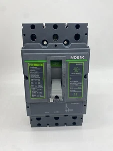 Noark 20A Molded Case Circuit Breaker, 3 Pole (Up to 600 VAC) | M1S20T3L - Picture 1 of 11