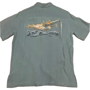 Tori Richard Men's Short Sleeve Embroidered Transpacific Silk Aloha Shirt Sz M - Picture 1 of 7