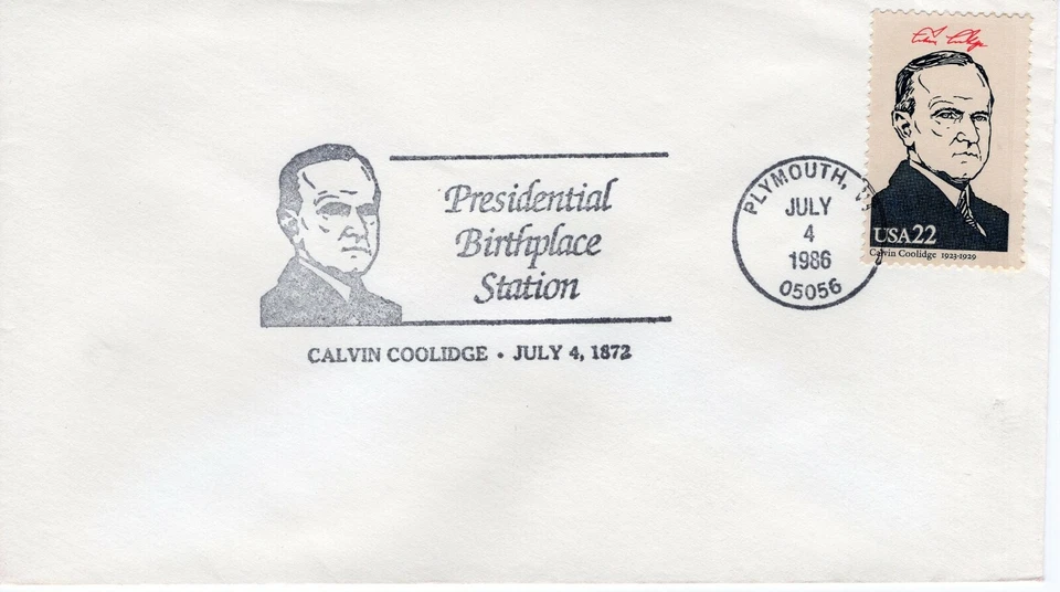 CALVIN COOLIDGE PRESIDENTIAL BIRTHPLACE,   PLYMOUTH, VT  1986 FDC9551 - Image 1 of 1