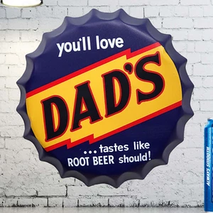 Vintage Style DADS ROOT BEER SODA Metal Cap Advertising Sign Man cave Bar decor - Picture 1 of 6
