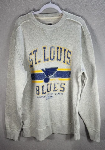 CCM NHL St. Louis Blues Hockey Gray Pullover Sweater Fleece Lining Cotton Sz XL Cover