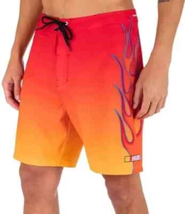 New with Tags-Hurley Men's Phantom-Eco NASCAR Flames 18” Boardshorts-Red-Sz-30 - Picture 1 of 5