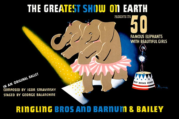 Póster publicitario promocional Ringling Bros & Barnum & Bailey Circus - 1942 Foto 1 de 1