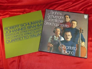 BRAHMS SCHUMANN SÄMTLICHE STREICHQUARTETTE QUARTETTO ITALIANO 3LP BOX - Picture 1 of 7