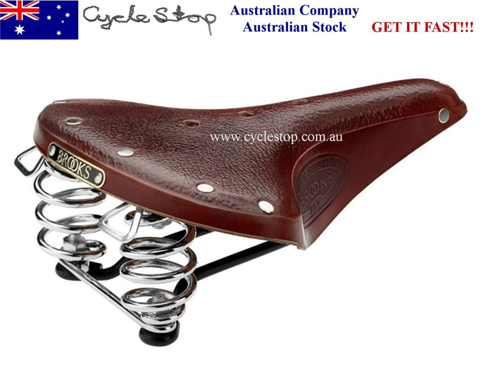 SILLINES DE BICICLETA DE CUERO - CON RESORTES - BROOKS INGLATERRA - ASIENTO DE BICICLETA DE CUERO B67  Foto 1 de 4