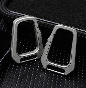 Mini EDC Titanium Alloy Creative Keychain Carabiner Portable Hang Buckle Tool - Picture 1 of 12