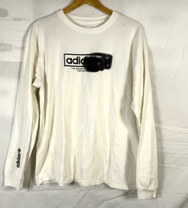 Adidas Skateboarding Graffiti logo Long Sleeve T-Shirt Mens Sz XL White - Picture 1 of 6