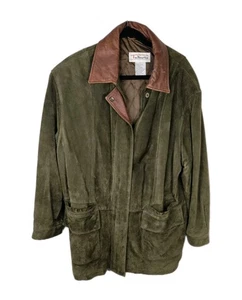 VTG Talbots Suede Jacket Women's Size M Brown Leather Full Zip Lined - Picture 1 of 10