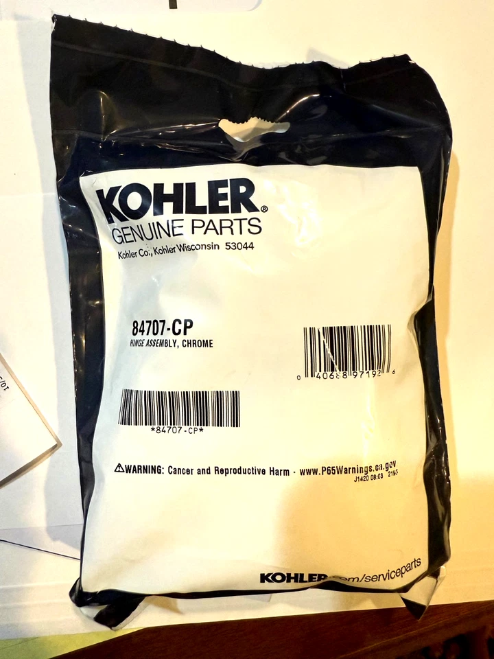 KOHLER 84707-CP MONTAJE BISAGRA ASIENTO INODORO CROMADO-NUEVO Foto 1 de 1