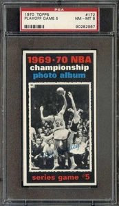1970-71 TOPPS #172 1969-70 NBA CHAMPIONSHIP GAME 5 PSA 8 BILL BRADLEY HOF - Picture 1 of 2