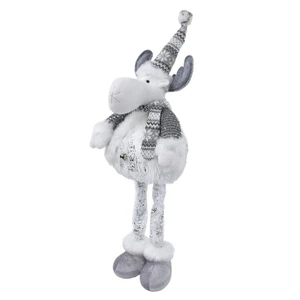 Retractable Christmas Elk Doll, Christmas Figurine with Extendable Legs Grey ... - Picture 1 of 9