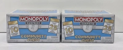 Monopoly SURPRISE Community Chest Blue w. 10 Surprises 25 tokens to collect - Image 1 of 3
