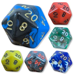 D20 zwanzigseitige Würfel 20 mm für D&D TTRPG Mathe Spiele polyedrisches Würfelset 1-20 - Bild 1 von 41