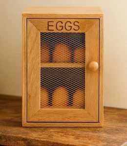 Wooden Egg Cabinet 2 Tier Storage Holder Rack for 12 Eggs Vintage Style - NEW - Picture 1 of 3