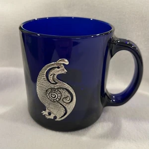 Tazza Heritage peltro blu cobalto emblema uccellino sicura per microonde tazza di vetro pesante - Foto 1 di 16