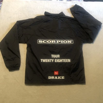 Drake Scorpion 2018 Tour Coach Windbreaker Black Rap Tour Size Small 20”x26” - Image 1 of 4