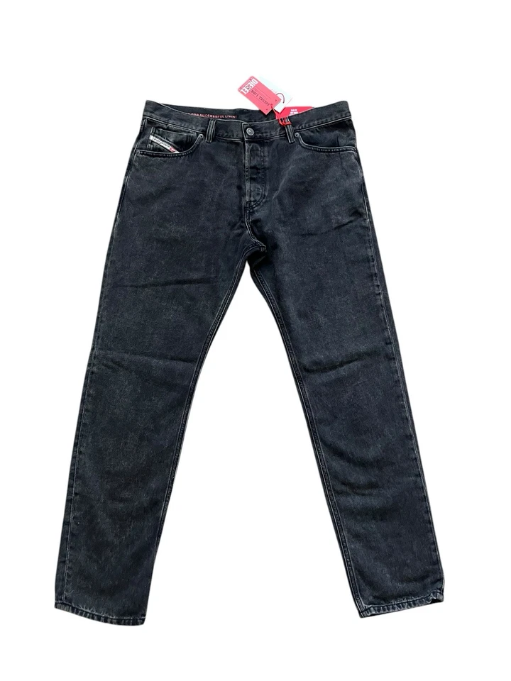 Diesel Mens Jeans D Sark 09B87 Slim Fit Straight Leg Black Size 36/32