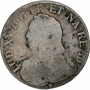 [#134999] Francia, Louis XV, Ecu aux branches d'olivier, 1733, Pau, Plata, BC - Picture 1 of 2