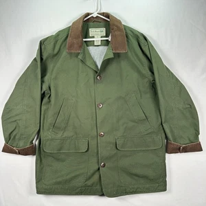 Chaqueta de Colección LL Bean Para Hombres XL Verde Tareas Granero Abrigo Lona Pana Cuello Ropa de Trabajo - Imagen 1 de 8