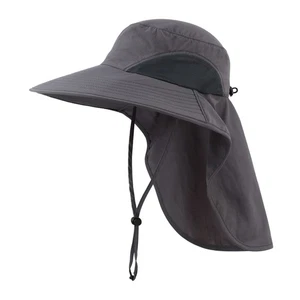 UPF50+ Mens Sun Hat Wide Brim Fishing Hat with Neck Flap Sun Protection Cap f... - Picture 1 of 5