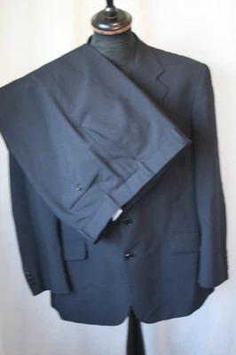 Vtg Daniel Grahame black 3 button 2 piece suit 44 W 38 L 29 mod revival - Image 1 of 4