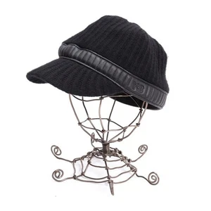 Y-3 Cashmere Leather Trimmed Cap Size L W/30(K-155961) - Picture 1 of 12