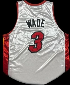Dwyane Wade Miami Heat Authentic NBA Jersey Men 48 XL Rare Pro Sewn Flash #3 Vtg - Picture 1 of 11