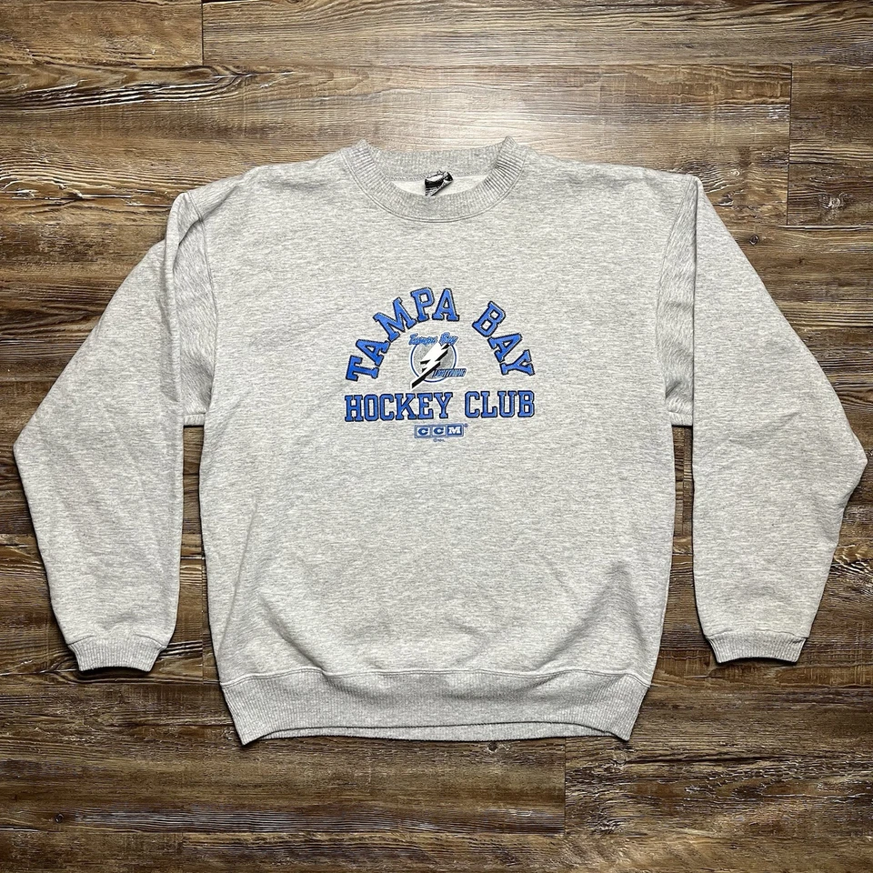 Suéter gris para mujer Tampa Bay Lightning CCM de colección NHL hockey Foto 1 de 4