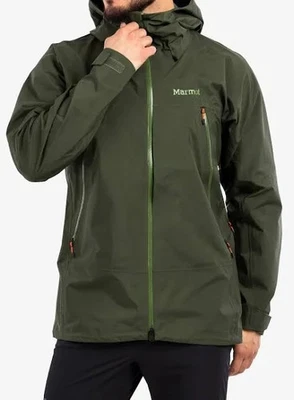 MARMOT $650 Mens Gore Tex Pro Large Full Zip Hooded Shell Jacket Green Ski NEW - Image 1 of 4